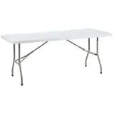 Table pliante portable plastique HDPE blanc 183 x 76 x 74 cm - Table pliable - Table de réception