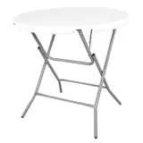 Table ronde pliante portable plastique HDPE blanc ø 80 x H 75 cm - Table pliable ronde - Table de réception ronde