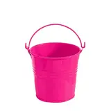 Mini-Seau en zinc ø 6 x 5,7 cm - Petit seau à garnir déco - Rose fuchsia - Paquet de 10