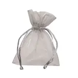 Pochette organza gris 7,5 x 10 cm - Paquet de 10