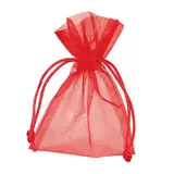 Pochette organza rouge 12 x 17 cm - Paquet de 10