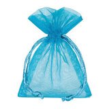 Pochette organza turquoise 12 x 17 cm - Paquet de 10