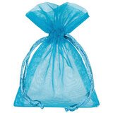 Pochette organza turquoise 17 x 24 cm - Paquet de 10