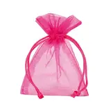 Pochette organza rose 7,5 x 10 cm - Paquet de 10
