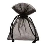 Pochette organza noir 12 x 17 cm - Paquet de 10