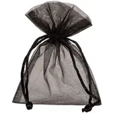 Pochette organza noir 17 x 24 cm - Paquet de 10