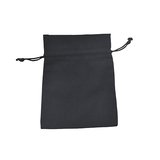 Sachet coton noir 12 x 17 cm avec cordon de serrage - Paquet de 10
