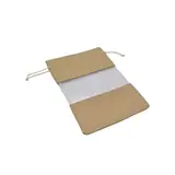Pochette cadeau en lin brun à fenêtre transparente 13x18,5cm avec cordon - Lot de 10