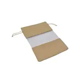 Pochette cadeau en lin brun à fenêtre transparente 13x18,5cm avec cordon - Lot de 10