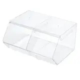 Présentoir acrylique 2 compartiments 38 x 30 x 20 cm - Bac de présentation - Bac vrac