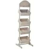 Présentoir bois incliné 4 niveaux 59 x 58 x 200 cm Gris délavé - Présentoir magasin