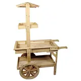 Chariot de présentation en bois 149 x 104 x 46 cm - Chariot bois 3 niveaux