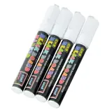 Feutre craie blanc effaçable pointe biseautée 2-6 mm - Marqueur craie - Lot de 4