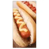 Sticker alimentaire Hot Dog 15 x 30 cm - Autocollant fast food - Autocollant hot dog