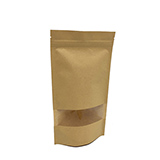 Sachet kraft fermeture par zip 750 ml 16 + 4 x H 26 cm - Paquet de 50