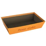 Corbeille carton rectangulaire Plaisir d'offrir 33 x 20 x 7,5 cm orange / marron, paquet de 10