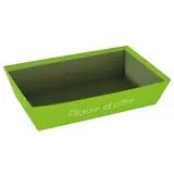 Corbeille carton rectangulaire Plaisir d'offrir 33 x 20 x 7,5 cm vert anis / vert olive, paquet de 10