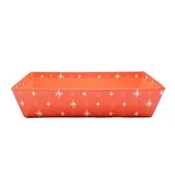 Corbeilles carton rectangulaire Étoiles 33 x 20 x 7,5 cm rouge / blanc, paquet de 10