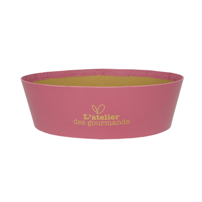 Corbeille carton ovale Épicerie fine 26 x 19,3 x 8 cm bordeaux / brun, paquet de 6