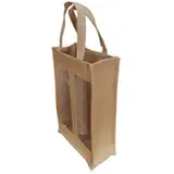 Sacs jute 2 bouteilles à fenêtres