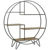 Étagère ronde 5 niveaux métal / bois 120 cm - Étagère magasin