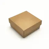 Écrin bijou pour Parure & Bracelet carton kraft brun 8 x 8 x 3,5 cm insert velours - Boite bijoux – Lot de 20