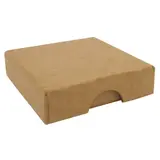 Écrin bijou plat pour pendentif et boucles carton kraft brun 6 x 6 x 1,6 cm insert velours - Boite bijoux – Lot de 20