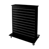 Présentoir Duo rainuré 2 faces sur roulettes