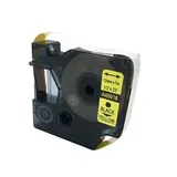 Ruban jaune 12 mm x 7 m - noir sur jaune - compatible Dymo