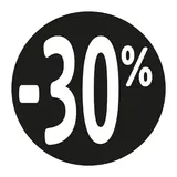 Etiquette Soldes -30% noir ø36mm - Sticker Soldes -30% - Paquet de 500