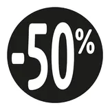 Etiquette Soldes -50% noir ø36mm - Sticker Soldes -50% - Paquet de 500