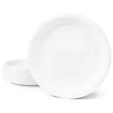 Assiette jetable ronde en fibre végétale biodégradable ø 26 x 2,2 cm - Blanc - Lot de 50