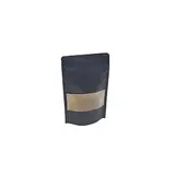 Sachet doypack avec fenêtre 250 ml 12 x 4 x 20 cm fermeture zip - Sachet stand up - Noir - Lot de 50