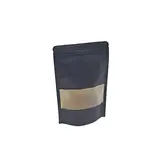 Sachet doypack avec fenêtre 500 ml 15 x 4 x 22 cm fermeture zip - Sachet stand up - Noir - Lot de 50