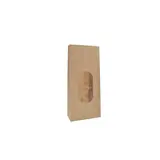 Sac SOS kraft brun avec fenêtre 250 ml 9 x 5 x 20,5 cm doublé OPP thermosoudable - Sachet SOS - Lot de 100
