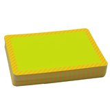 Étiquettes carton indélébiles jaune fluo liseré rouge 8 x 6 