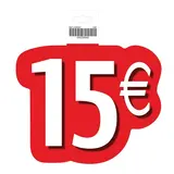 Affiche prix 10€ cartonnée Rouge / Blanc 28 x 21,5 cm