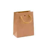 Sacs kraft luxe bruns poignées cordelette 11,4+6,4x14,6 cm 170g/m² – Paquet de 20