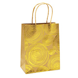 Sac kraft à spirales or 2 faces 18 + 10 x 23 cm - Paquet de 20