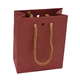 Sacs kraft Vieux rose avec poignées cordelettes - 12+6 x15 cm