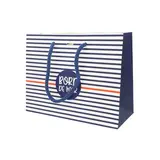 Sacs papier kraft poignées cordelettes - 22+9x17cm - Collection Mer