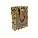 Sac kraft avec fenêtre pour 3 bières 33 cl 30 + 7 x 26 cm, paquet de 10