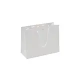 Sac pelliculé blanc mat poignées cordelette 23 x 10 x 18 cm 190g – Paquet de 20