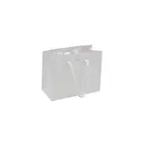 Sac papier luxe blanc mat à poignées cordelette 14 x 6,5 x 11 cm 190g/m² - Paquet de 20