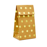 Pochettes cadeaux Pois - brun / or - petit modèle