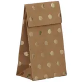 Pochettes cadeaux Pois - brun / or - petit modèle