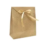 Pochettes cadeaux Chevrons - brun / or - moyen modèle