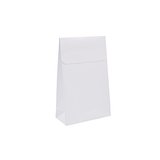 Pochette cadeau blanche mate pelliculée fermeture adhésive 10+4,5x16 cm – Paquet de 50