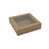 Boite kraft avec fenêtre transparente, brun, 22,5 x 22,5 x 6 cm, paquet de 10