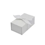 Boîte cadeau tissu avec noeud blanc mat 18 x 10 x 7 cm, paquet de 5